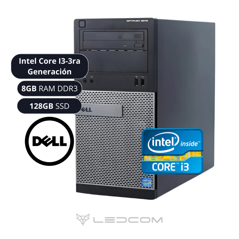 PC DELL OPTIPLEX 3010 DT i3 3ra 8GB 128GB SSD