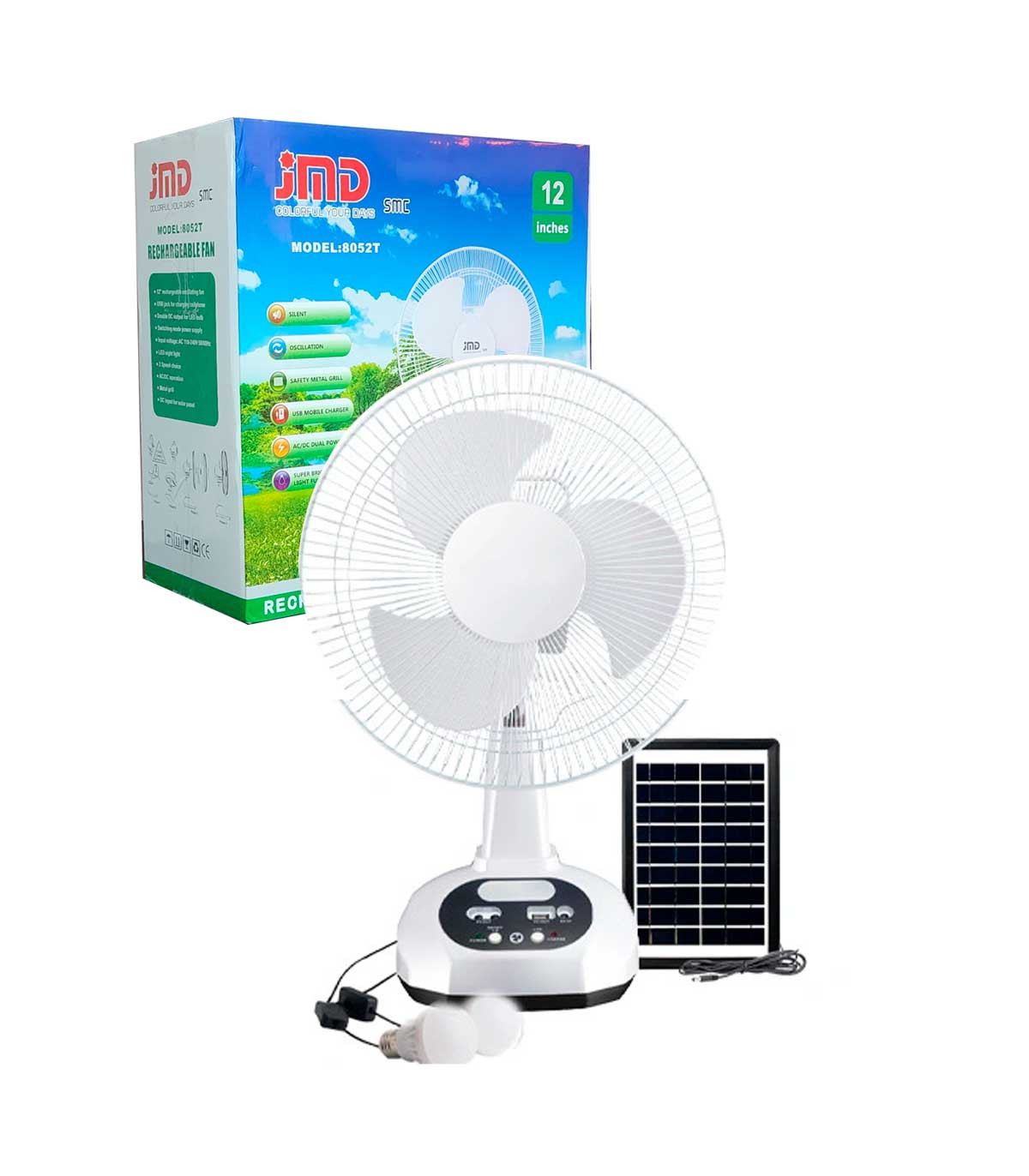 Ventilador Abanico Solar Recargable De Mesa