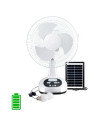 VENTILADOR RECARGABLE JMD 12" MODELO 8052T CON 2 BOMBILLOS Y PANEL SOLAR