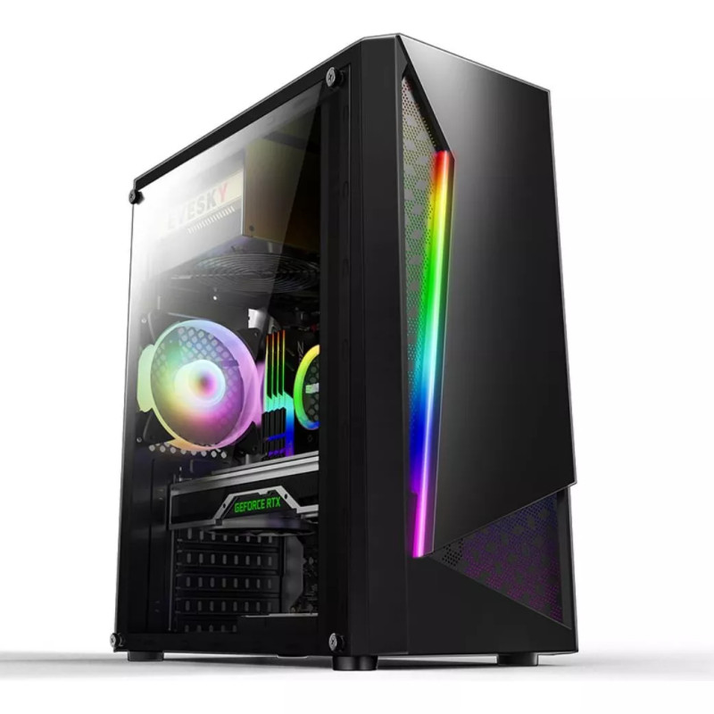 Case Calax Gamer Atx Led Rgb Con Control Integrado Acrilico1