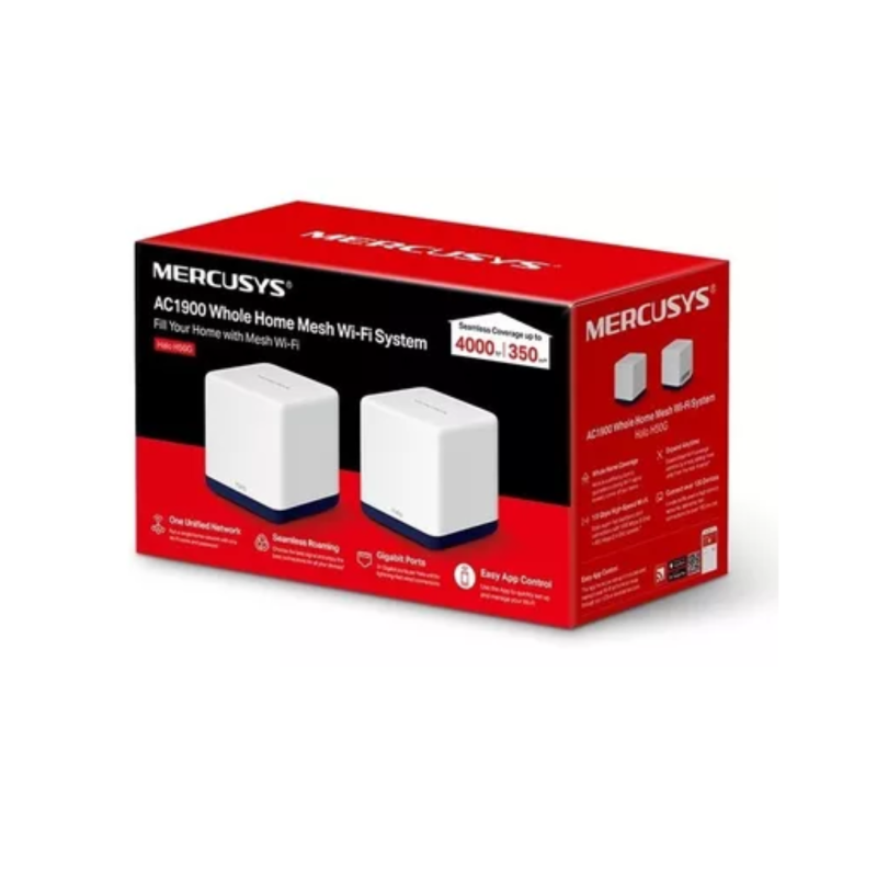 SISTEMA MESH MERCUSYS H50G AC1900 2PACK GIGABIT